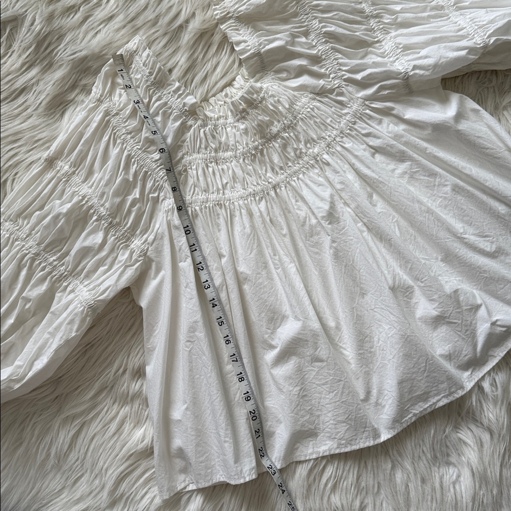 Free People Women's Off-White Off-Shoulder Peplum Top Size L - Picture 13 of 13